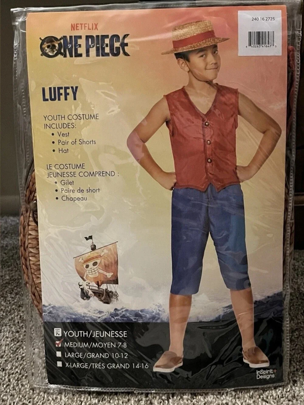 InSpirit Designs, LLC One Piece Monkey D Luffy Child Costume Size M (7/8) ($39)